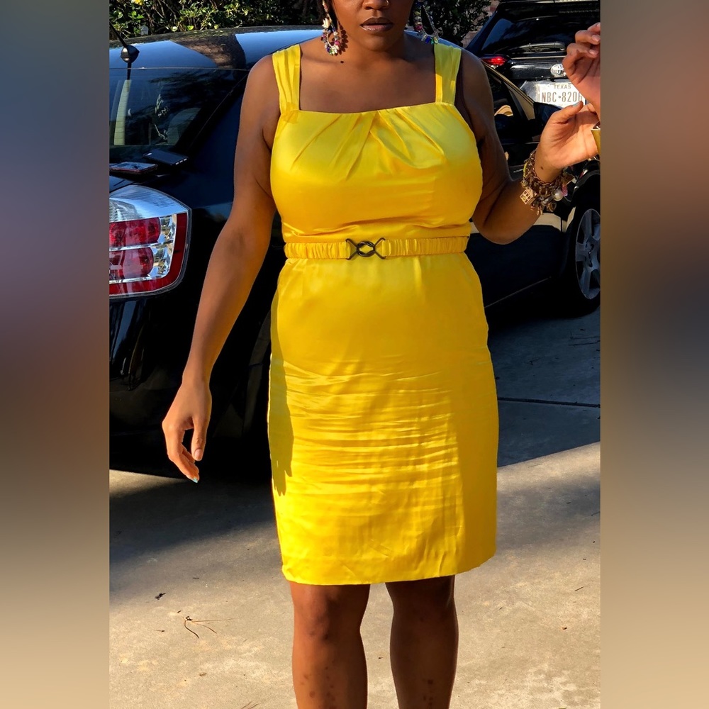 Antonio Melani Yellow 100% Silk Dress